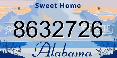 8632726 Alabama License Plate
