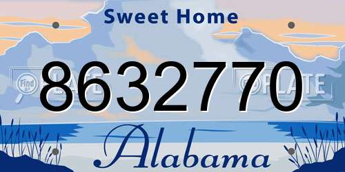 8632770 Alabama License Plate