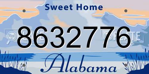 8632776 Alabama License Plate