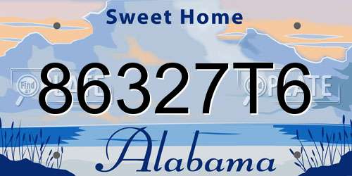 86327T6 Alabama License Plate