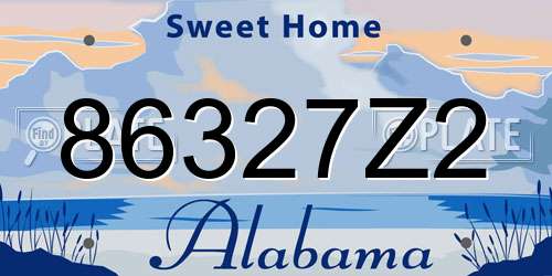 86327Z2 Alabama License Plate
