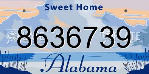 8636739 Alabama License Plate