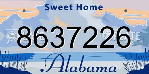 8637226 Alabama License Plate