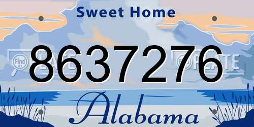 8637276 Alabama License Plate