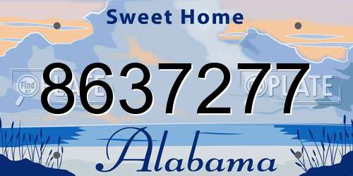 8637277 Alabama License Plate
