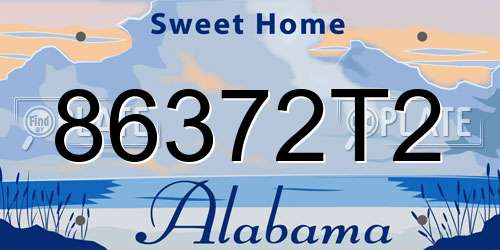 86372T2 Alabama License Plate