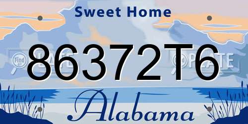 86372T6 Alabama License Plate