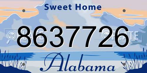 8637726 Alabama License Plate