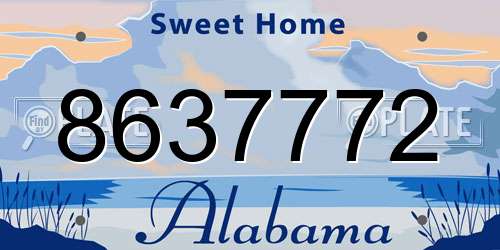 8637772 Alabama License Plate