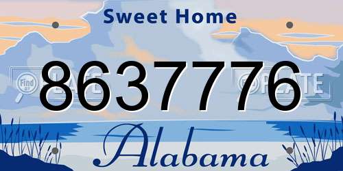 8637776 Alabama License Plate