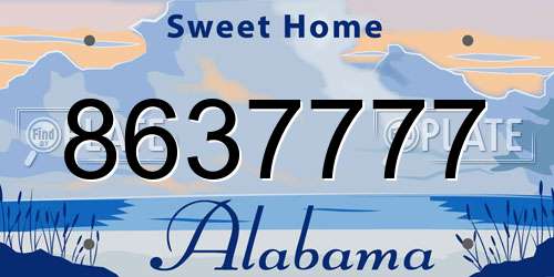 8637777 Alabama License Plate