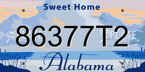 86377T2 Alabama License Plate