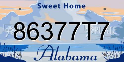 86377T7 Alabama License Plate