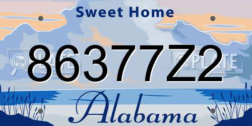 86377Z2 Alabama License Plate