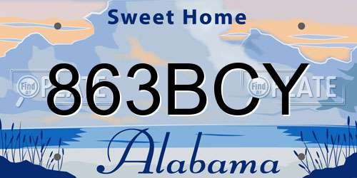 863BCY Alabama License Plate
