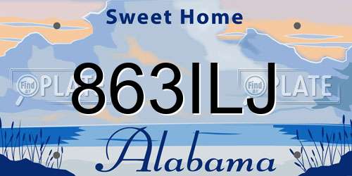 863ILJ Alabama License Plate
