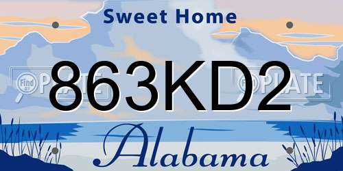 863KD2 Alabama License Plate