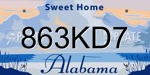863KD7 Alabama License Plate