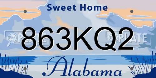 863KQ2 Alabama License Plate