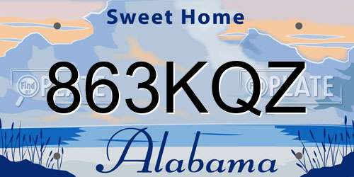863KQZ Alabama License Plate