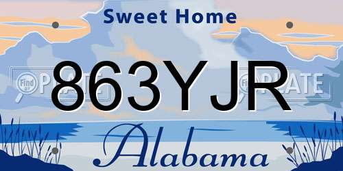 863YJR Alabama License Plate
