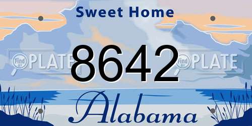 8642 Alabama License Plate