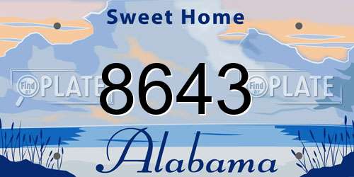 8643 Alabama License Plate