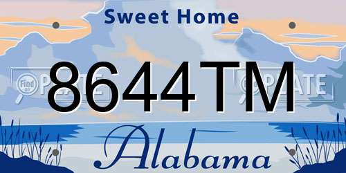 8644TM Alabama License Plate
