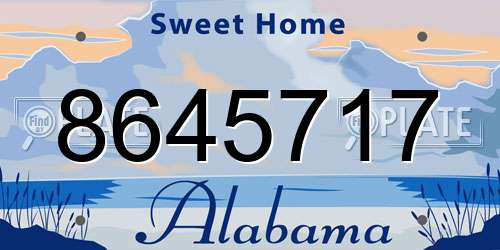 8645717 Alabama License Plate