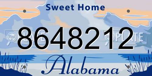 8648212 Alabama License Plate