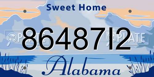 86487I2 Alabama License Plate