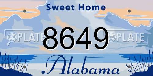 8649 Alabama License Plate