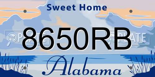 8650RB Alabama License Plate