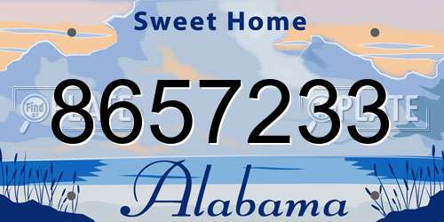 8657233 Alabama License Plate