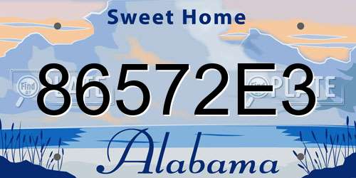 86572E3 Alabama License Plate