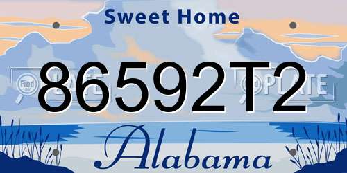 86592T2 Alabama License Plate