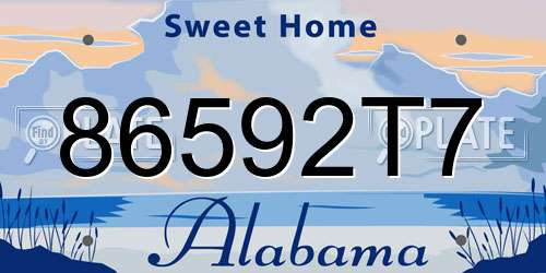 86592T7 Alabama License Plate