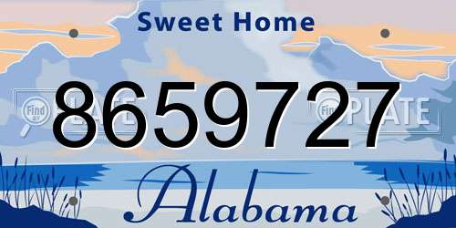 8659727 Alabama License Plate