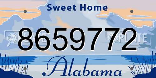 8659772 Alabama License Plate