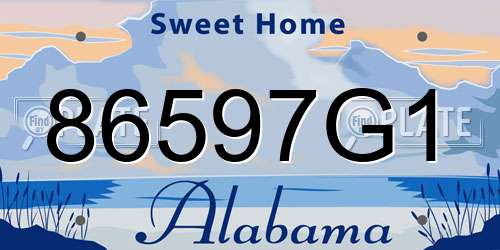 86597G1 Alabama License Plate