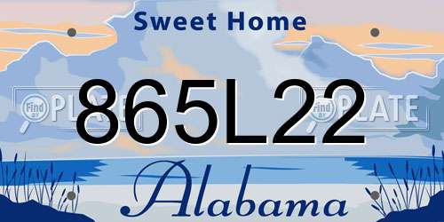 865L22 Alabama License Plate