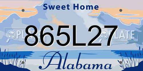 865L27 Alabama License Plate