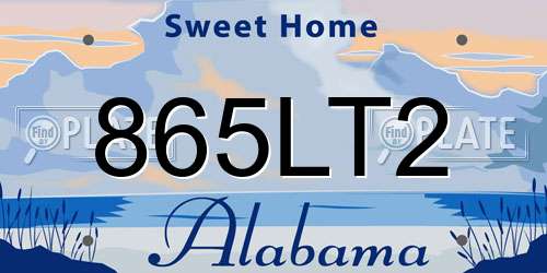 865LT2 Alabama License Plate