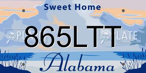 865LTT Alabama License Plate