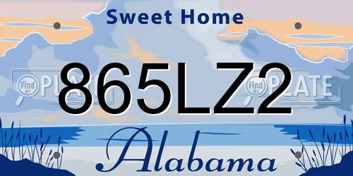 865LZ2 Alabama License Plate