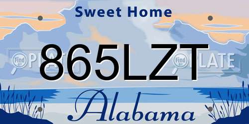 865LZT Alabama License Plate