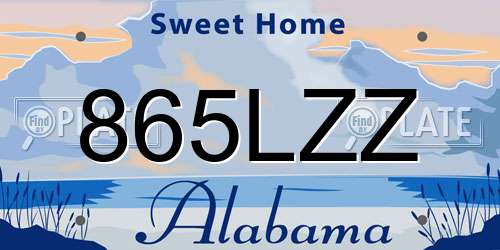 865LZZ Alabama License Plate