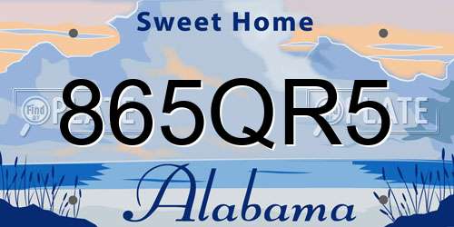 865QR5 Alabama License Plate