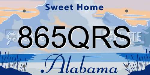 865QRS Alabama License Plate