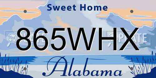 865WHX Alabama License Plate